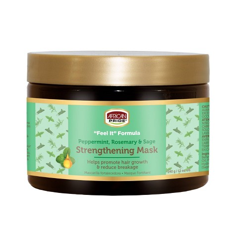 AFRICAN PRIDE PEPPERMINT ROSEMARY & SAGE STRENGTHENING MASK 12OZ/6PK