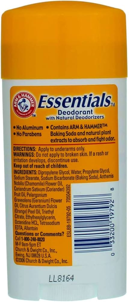 ARM & HAMMER DEODORANT NATURAL UNSCENTED 2.5OZ