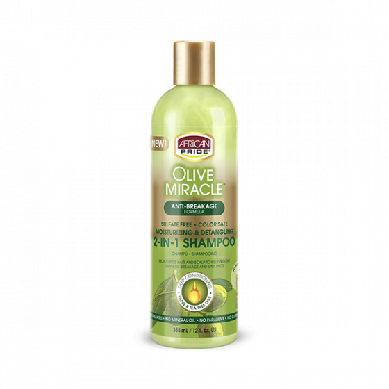 AFRICAN PRIDE OLIVE MIRACLE 2-IN1 SHAMPOO 12OZ/12PK