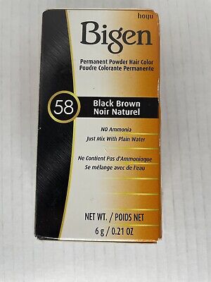 BIGEN [58 BLACK BROWN] POWDER HAIR COLOR 6G/12PK