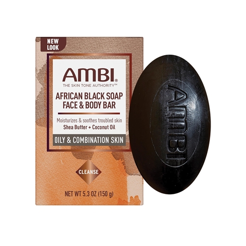 AMBI AFRICAN BLACK SOAP FACE & BODY BAR 5.3OZ/24PK