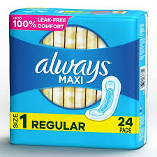 ALWAYS MAXI LEAK FREE REGULAR PADS 24PCS/12PK