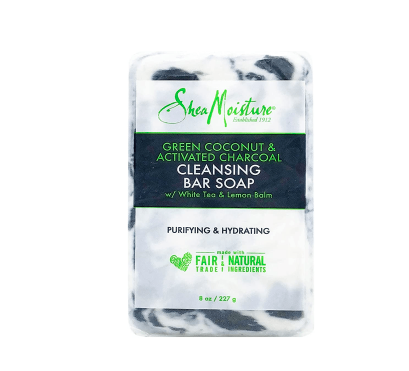 SHEA MOISTURE GREEN COCONUT & CHARCOAL CLEANSING BAR SOAP 8OZ/24PK