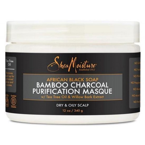 SHEA MOISTURE AFR BLK SOAP BAMBOO CHAR MASK 12OZ