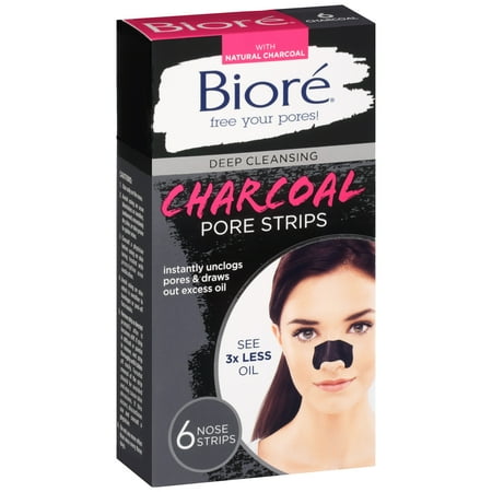 BIORE DEEP CLEANSING CHARCOAL STRIPS 6CT