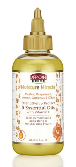 AFRICAN PRIDE MOISTURE MIRACLE 5 ESSENTIAL OIL 4OZ/6PK