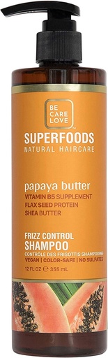 BCL S-FOODS PAPAYA FRIZZ CONTROL SHAMPOO 12OZ/6PK