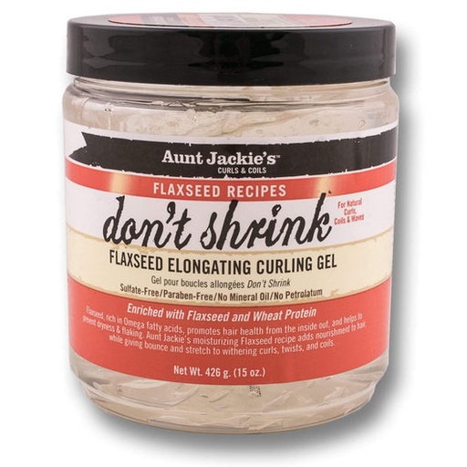 AUNT JACKIE'S DONT SHRINK FLAX CURLNG GEL 15OZ/12PK