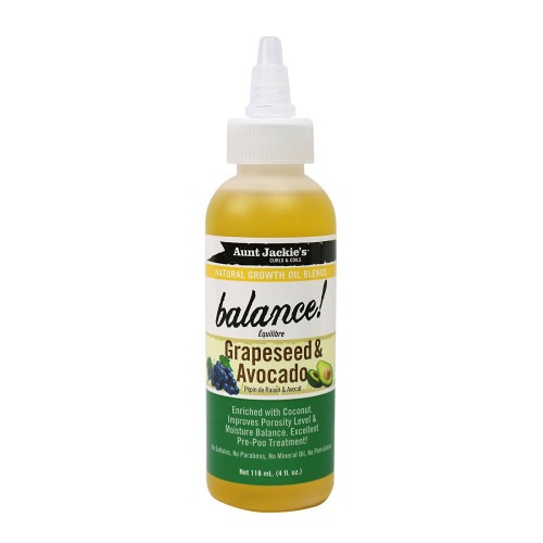 AUNT JACKIE'S BALANCE GRAPESEED & AVOCADO OIL 4OZ